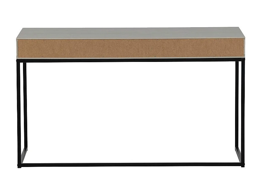 Nore - Bureau en bois et métal 1 tiroir L130cm - Beige