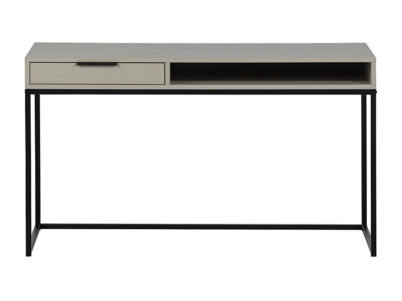 Nore - Bureau en bois et métal 1 tiroir L130cm - Beige