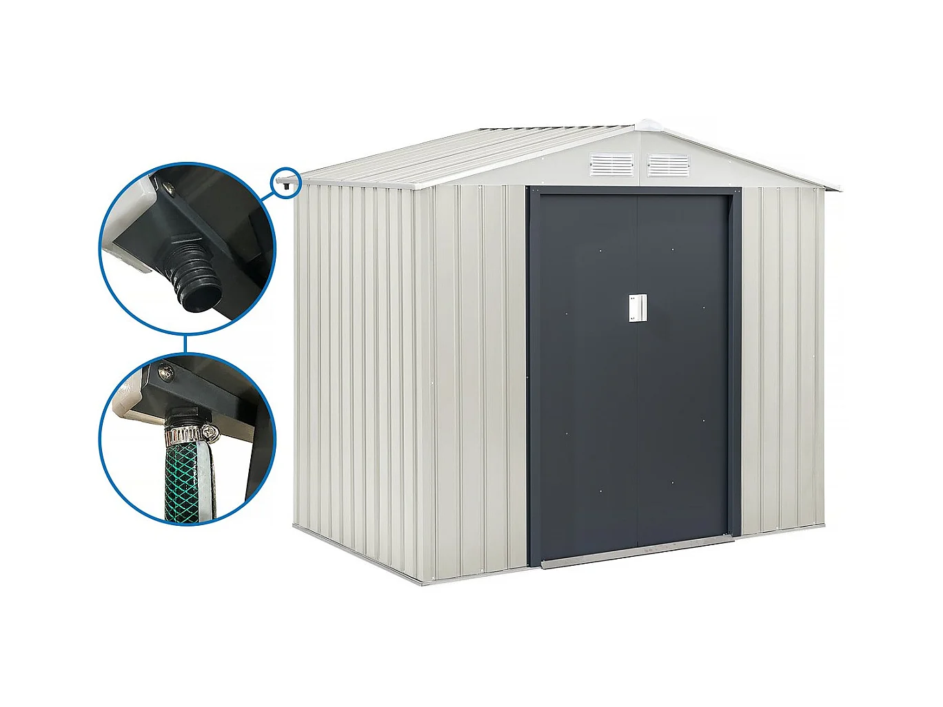 Abri de jardin métal "Nebraska" - 4,07m² avec gouttière