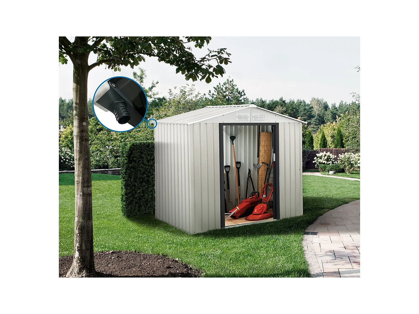 Abri de jardin métal "Nebraska" - 4,07m² avec gouttière