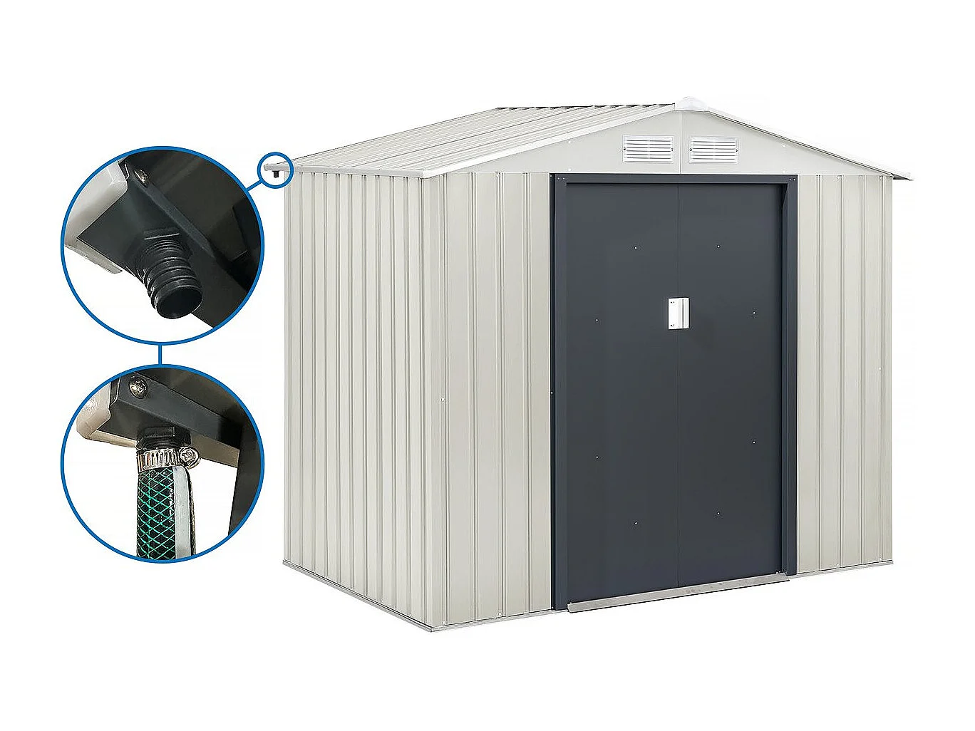 Abri de jardin métal "Nebraska" - 4,07m² avec gouttière