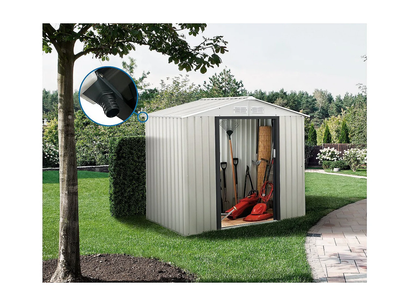 Metalen tuinhuis Nebraska - 4,07 m² met goot