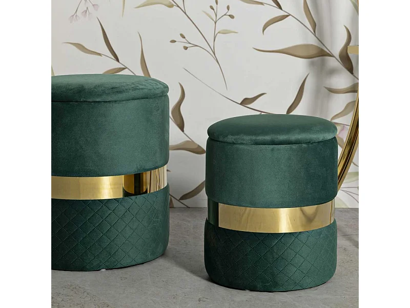 Pouf avec rangement intégré Sheffild (Lot de 2)