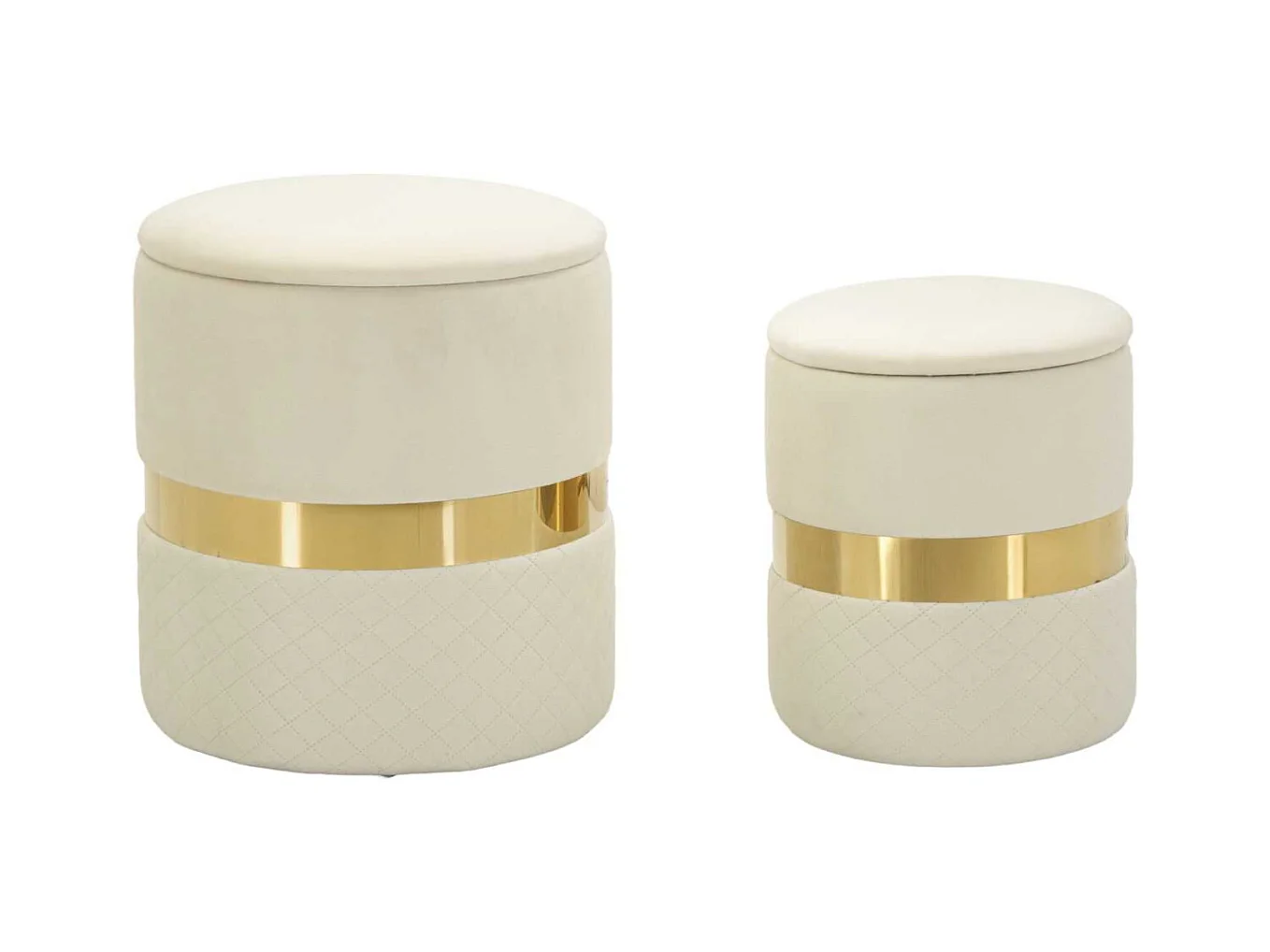 Pouf avec rangement intégré Sheffild (Lot de 2)
