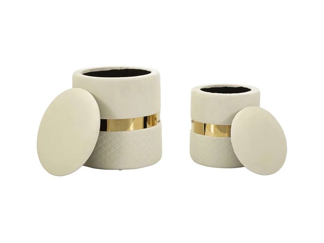 Pouf avec rangement intégré Sheffild (Lot de 2)