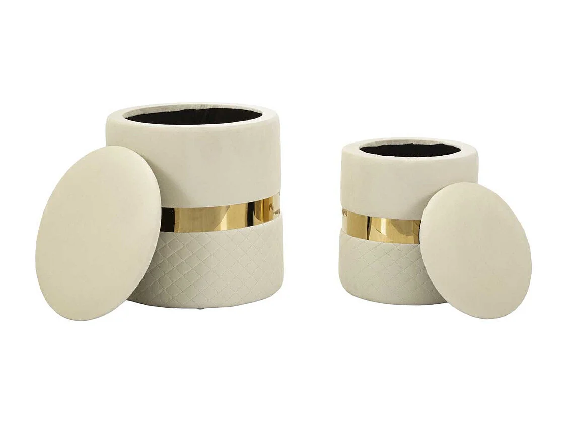 Pouf avec rangement intégré Sheffild (Lot de 2)