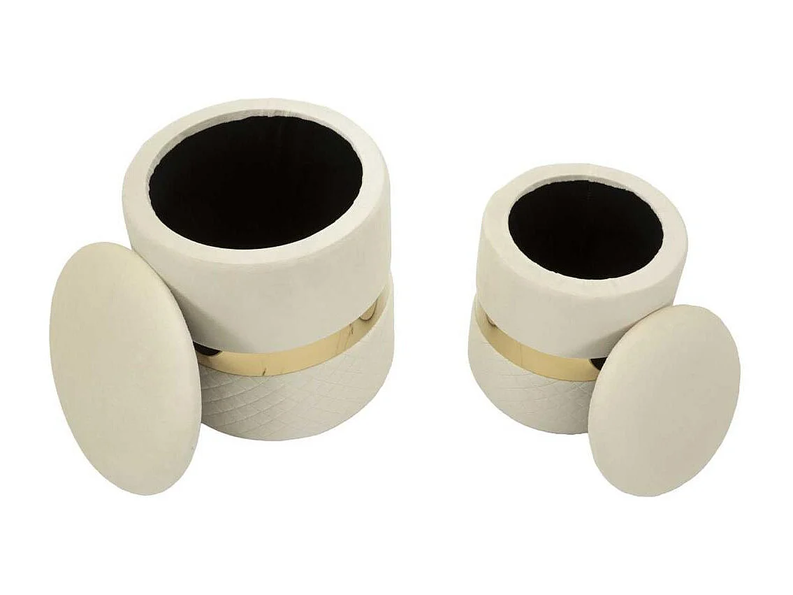 Pouf avec rangement intégré Sheffild (Lot de 2)