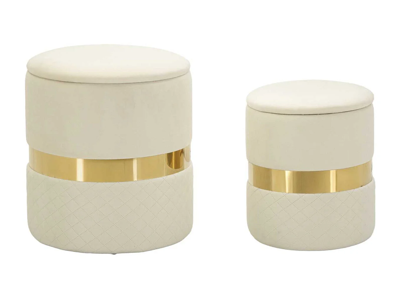 Pouf avec rangement intégré Sheffild (Lot de 2)