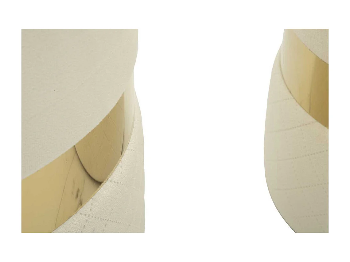 Lot de 2 Poufs Coffres "Sheffild" 42cm Crème & Or