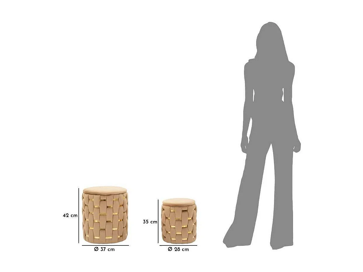 Pouf avec rangement intégré Shanty (Lot de 2)