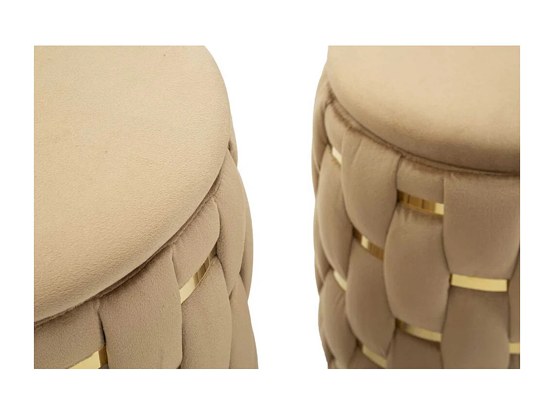Lot de 2 Poufs Coffres "Shanty" 42cm Marron & Or
