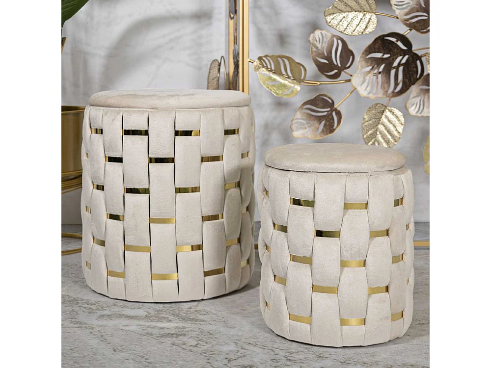 Pouf avec rangement intégré Shanty (Lot de 2)