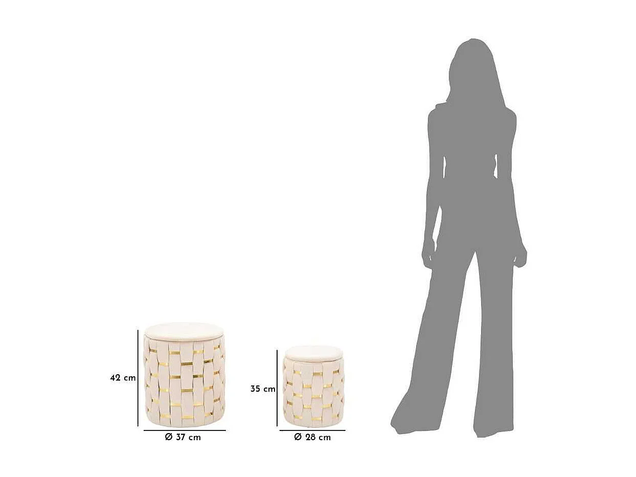 Pouf avec rangement intégré Shanty (Lot de 2)