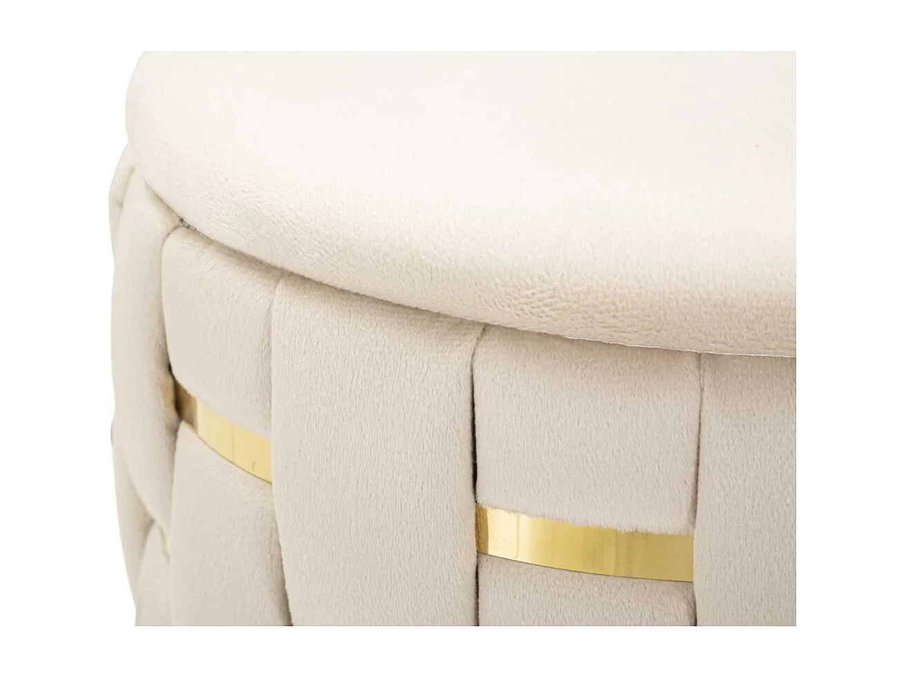 Set de 2 pufs con almacenaje acolchados trenzados Shanty - Beige