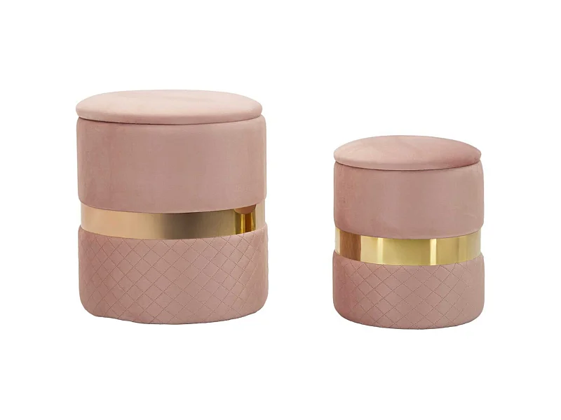 Pouf avec rangement intégré Sheffild (Lot de 2)