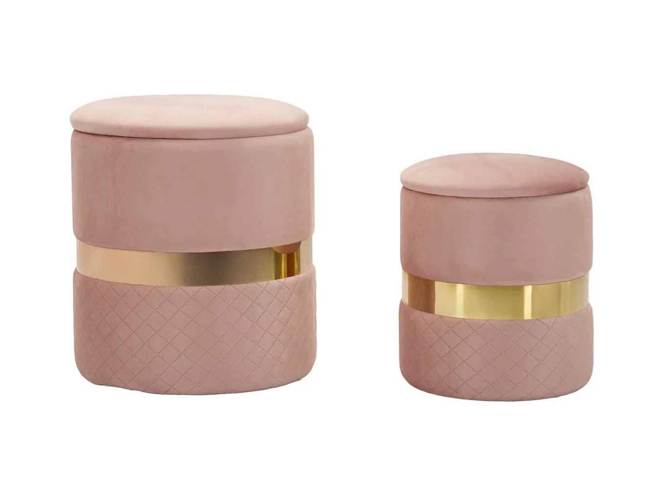 Pouf avec rangement intégré Sheffild (Lot de 2)