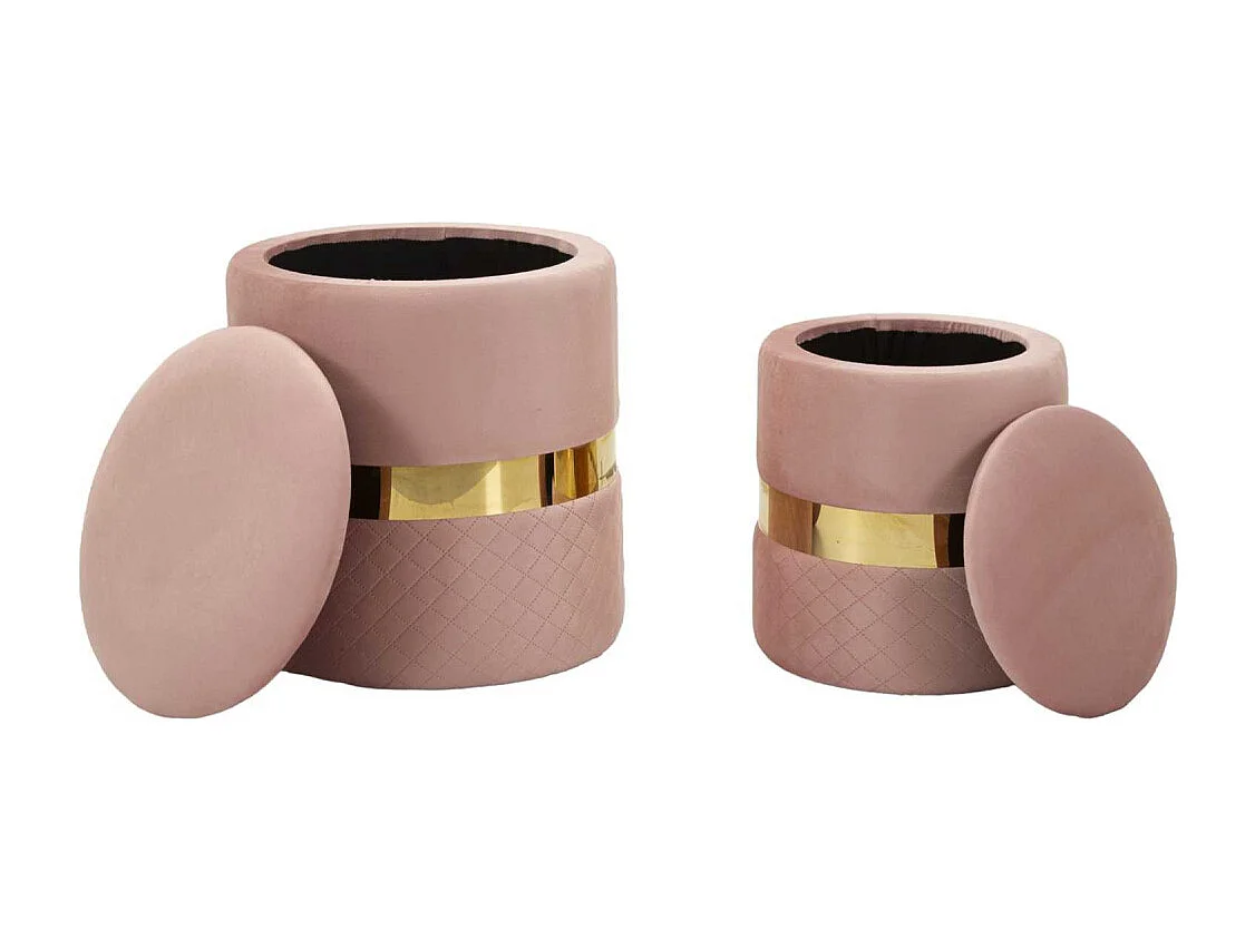 Pouf avec rangement intégré Sheffild (Lot de 2)