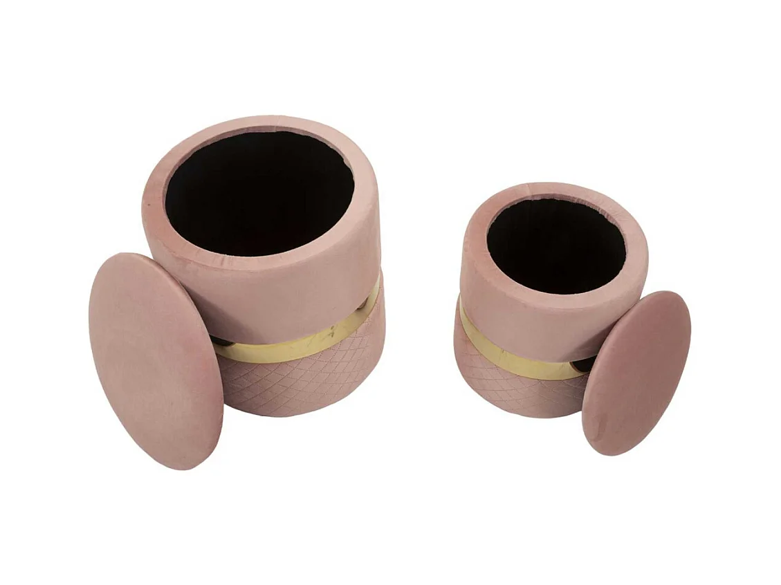 Pouf avec rangement intégré Sheffild (Lot de 2)