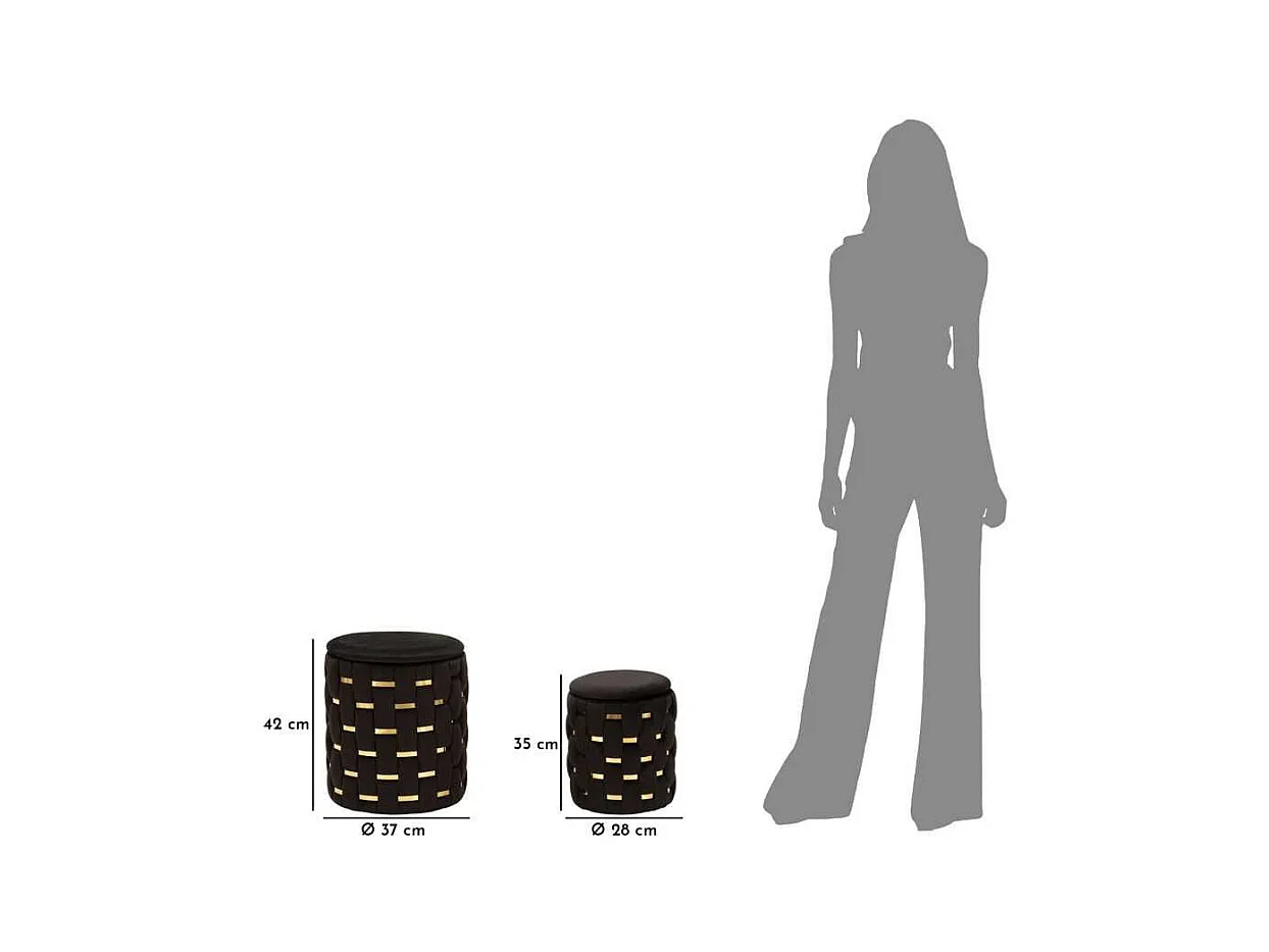 Pouf avec rangement intégré Shanty (Lot de 2)