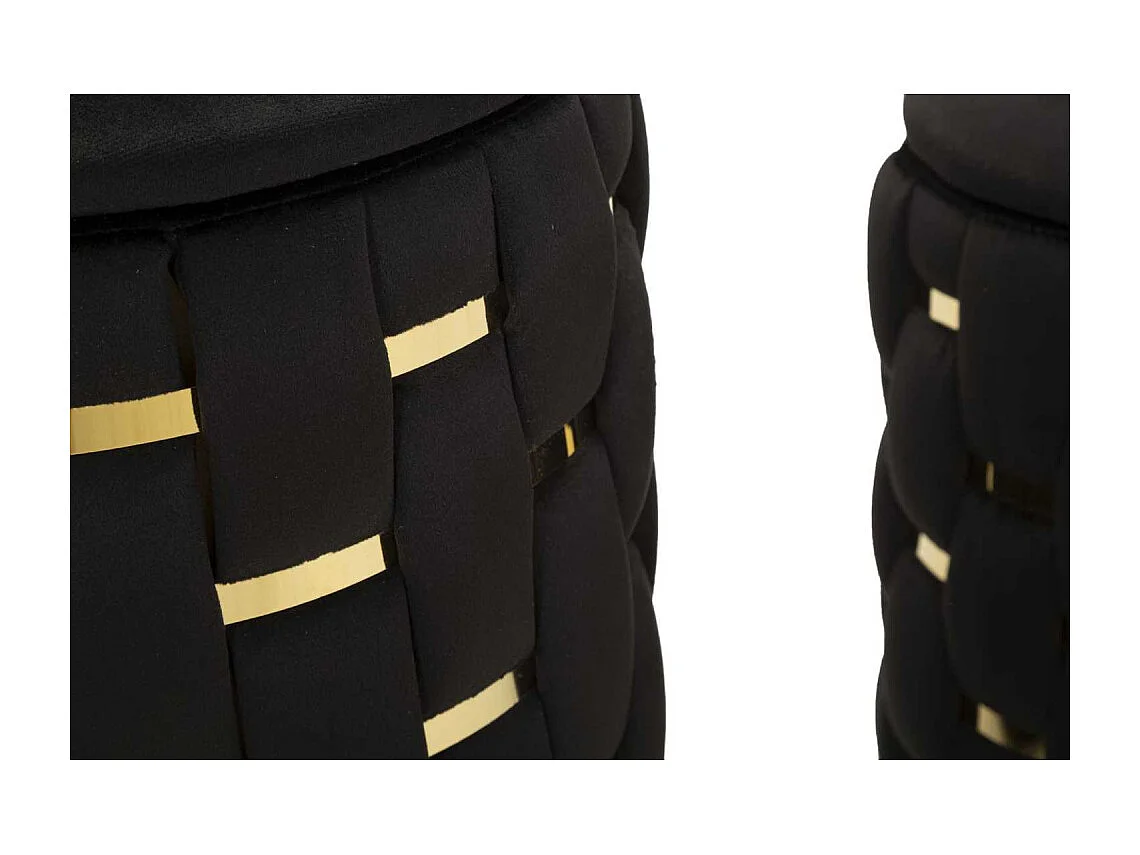 Lot de 2 Poufs Coffres "Shanty" 42cm Noir & Or