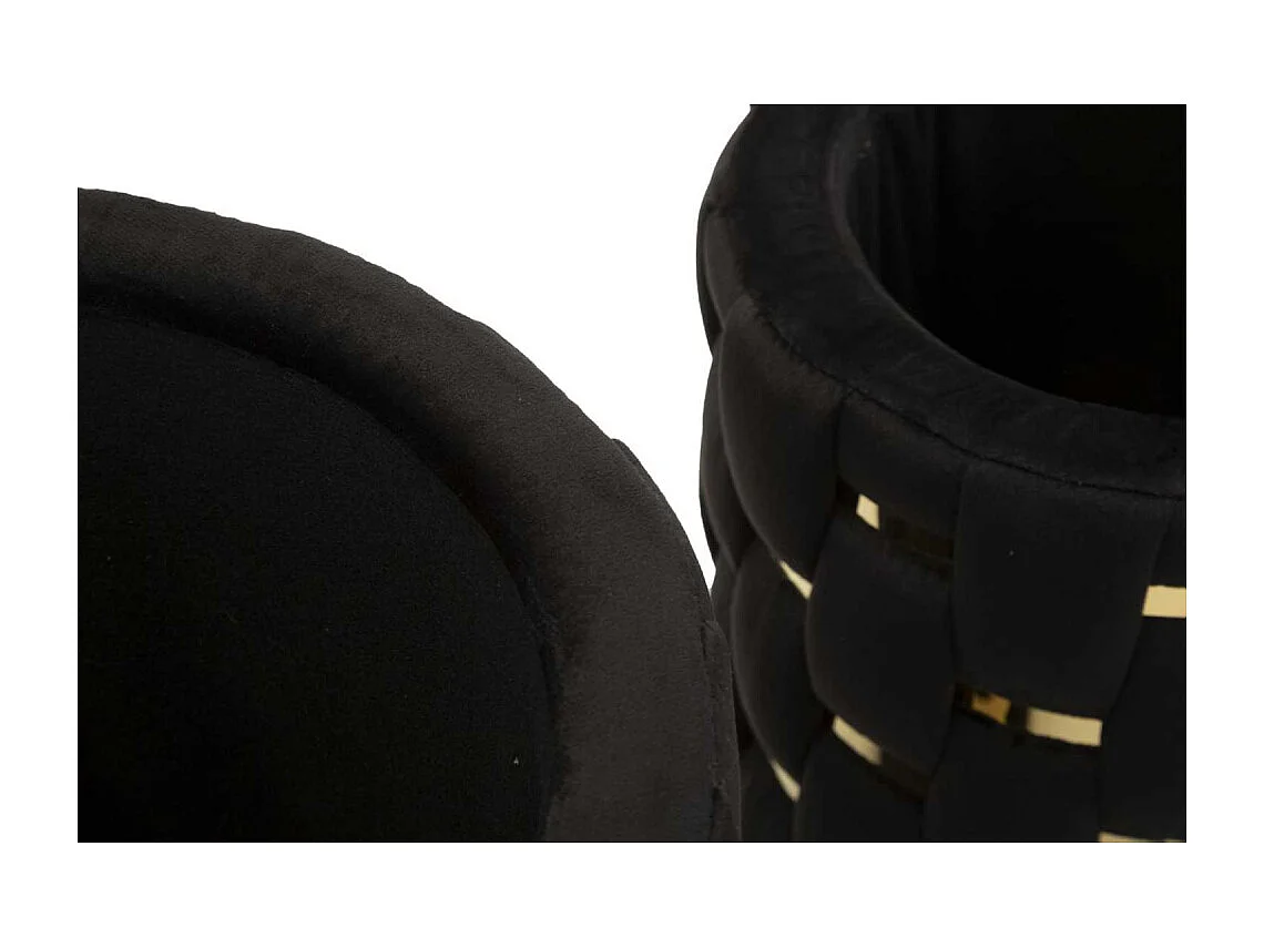 Lot de 2 Poufs Coffres "Shanty" 42cm Noir & Or