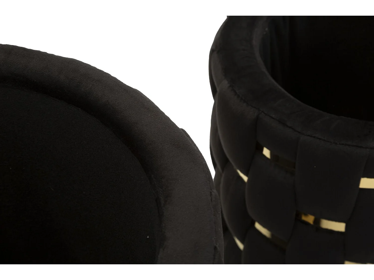 Lot de 2 Poufs Coffres "Shanty" 42cm Noir & Or