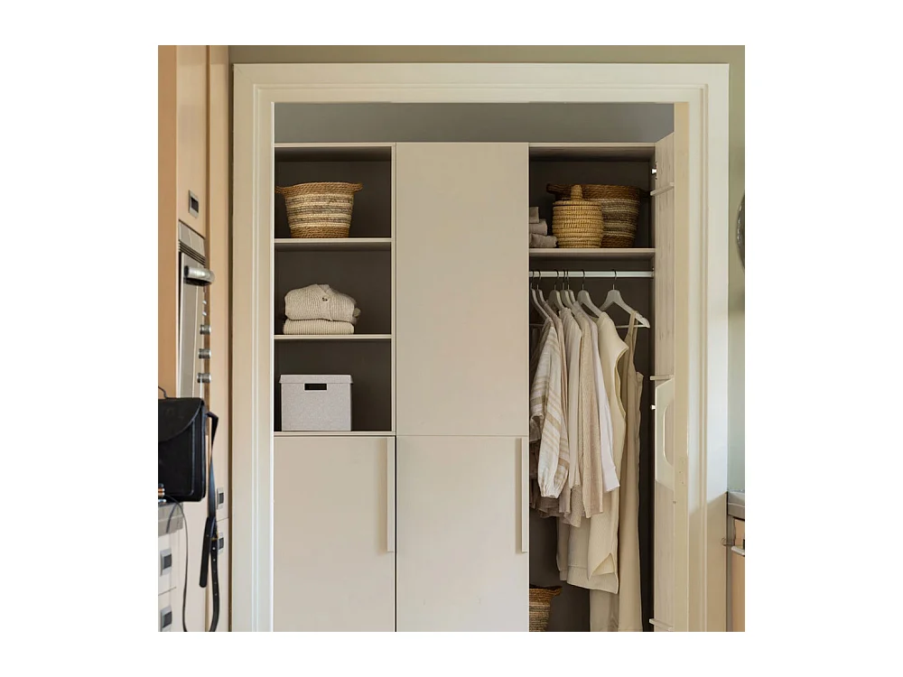 Pure - Armoire 2 portes en bois L95cm - Beige