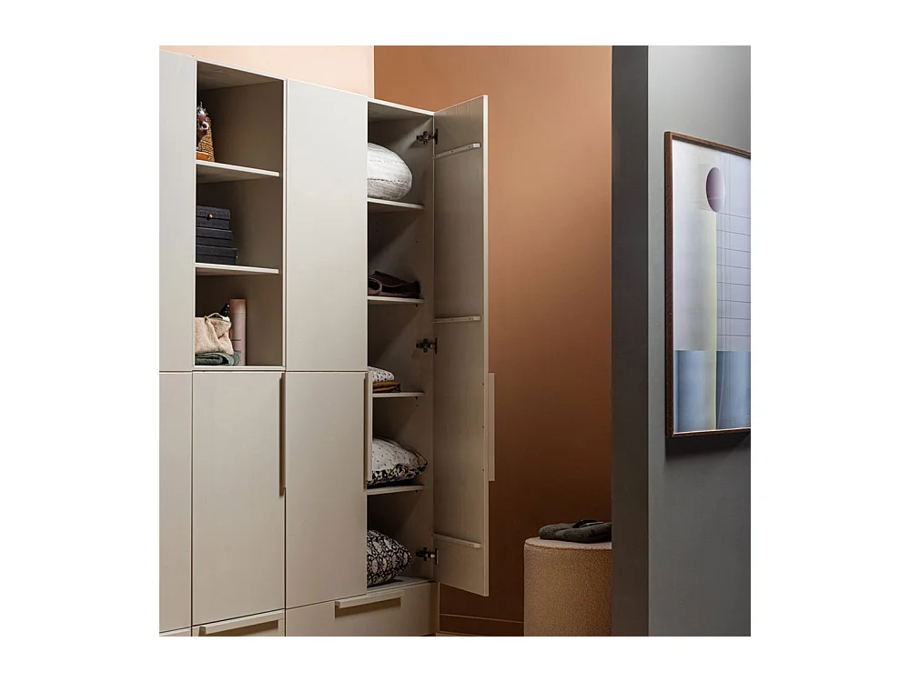 Pure - Armoire 2 portes en bois L95cm - Beige