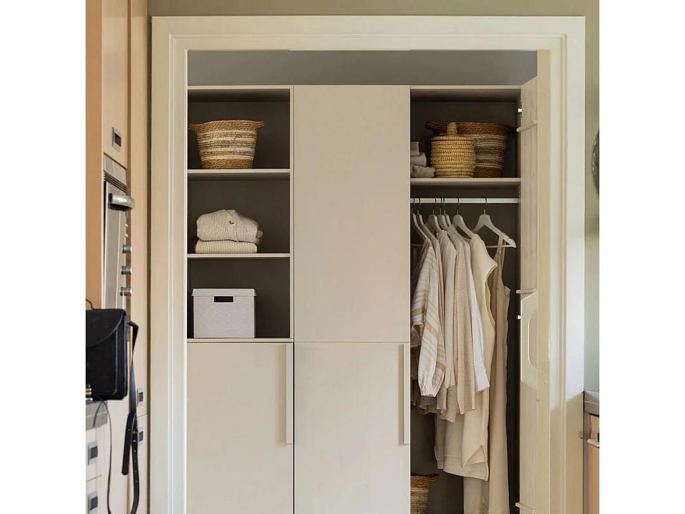 Pure - Armoire 2 portes en bois L95cm - Beige