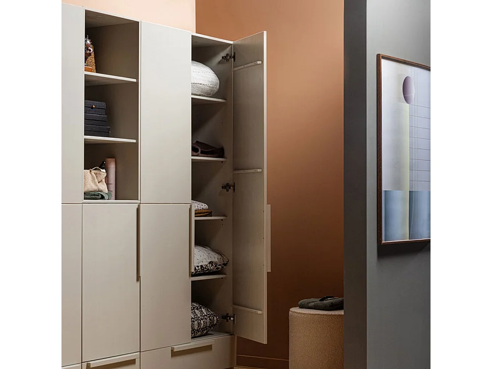 Pure - Armoire 2 portes en bois L95cm - Beige
