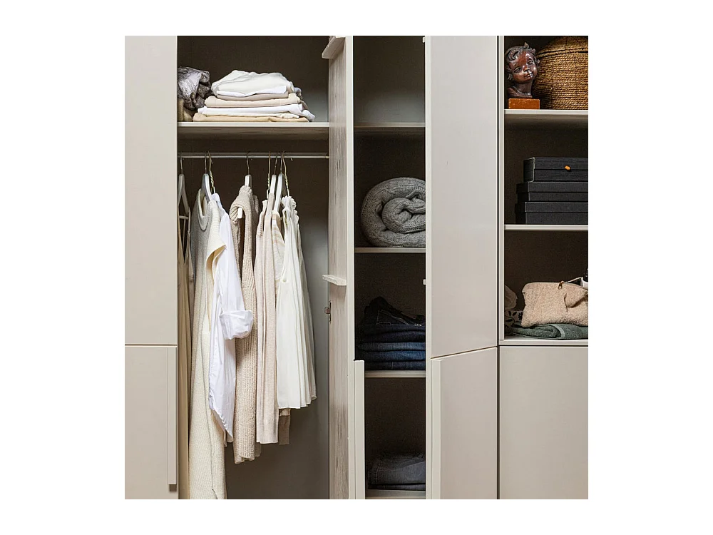 Pure - Armoire 3 portes en bois H215cm - Beige