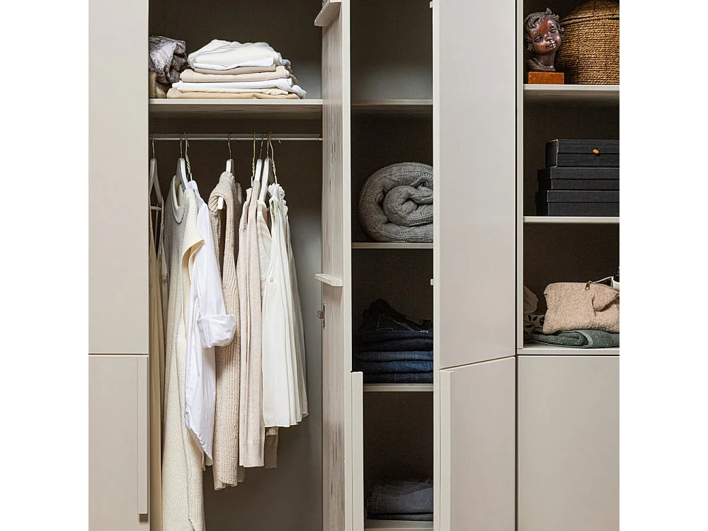 Pure - Armoire 3 portes en bois H215cm - Beige