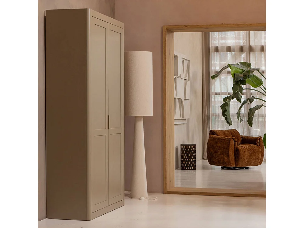 Loft - Lampadaire en tissu bouclette et métal H187cm - Naturel