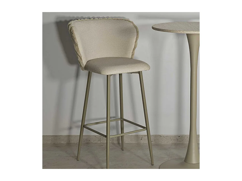 Chaise de bar en tissu et métal Alaska (Lot de 2)