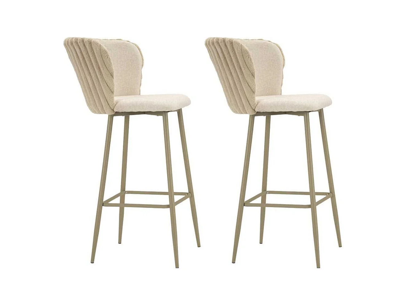 Chaise de bar en tissu et métal Alaska (Lot de 2)