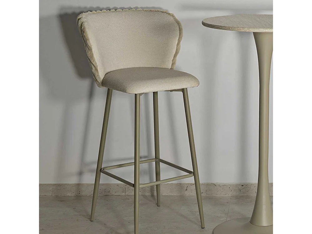 Chaise de bar en tissu et métal Alaska (Lot de 2)