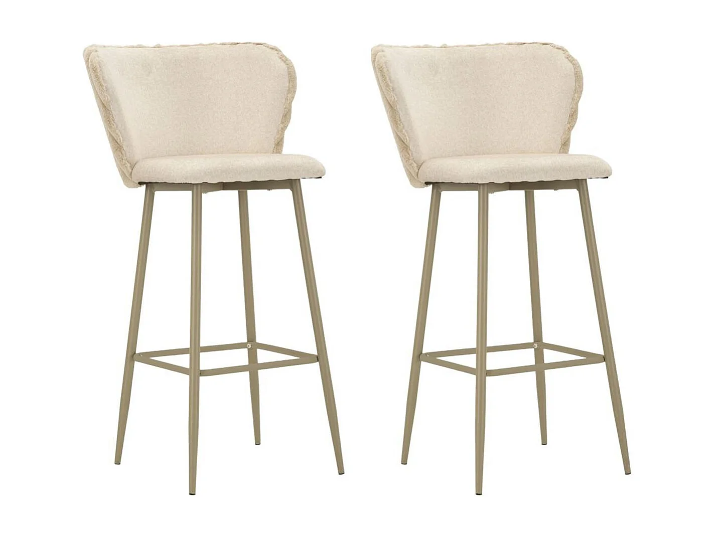 Lot de 2 Tabourets de Bar "Alaska" 106cm Crème