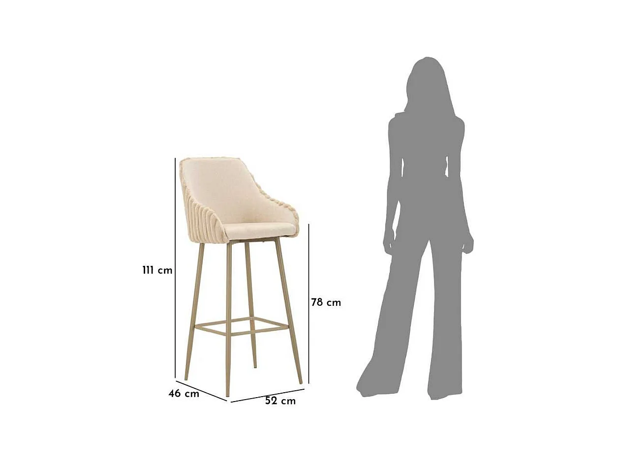 Fauteuil de bar en tissu et métal Alaska (Lot de 2)