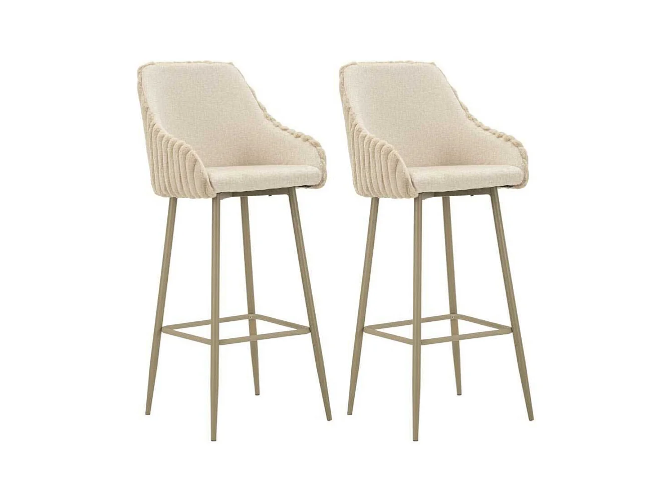 Fauteuil de bar en tissu et métal Alaska (Lot de 2)