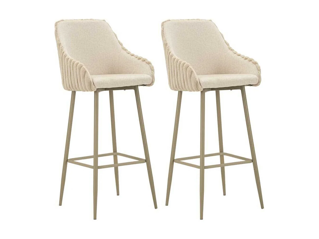 Fauteuil de bar en tissu et métal Alaska (Lot de 2)