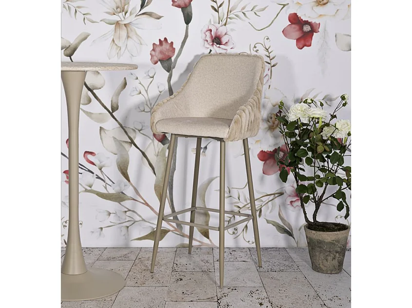 Fauteuil de bar en tissu et métal Alaska (Lot de 2)