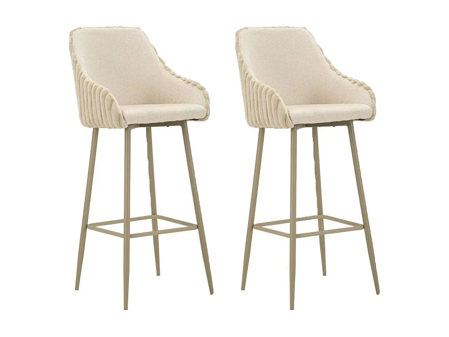 Lot de 2 Tabourets de Bar "Alaska" 111cm Crème