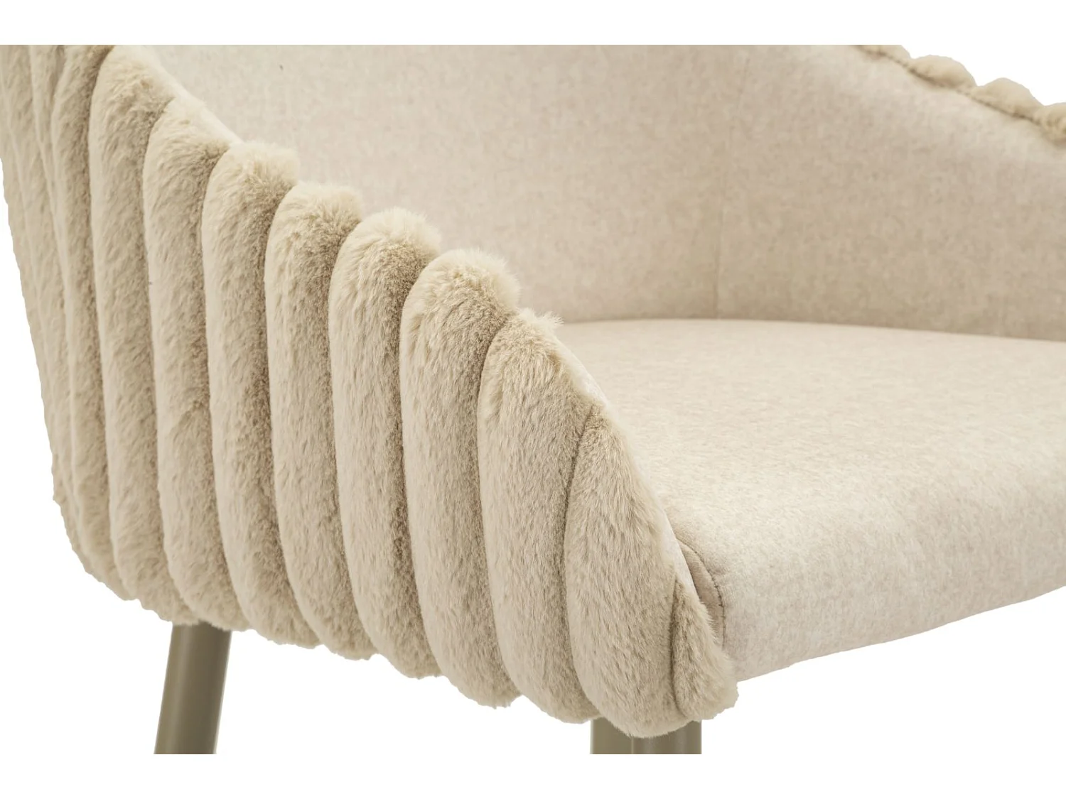 Alaska barstol -A- Cream, sæt med 2 lavet af jern og polyester, moderne design med en sædehøjde på 78 cm - Modern Collection