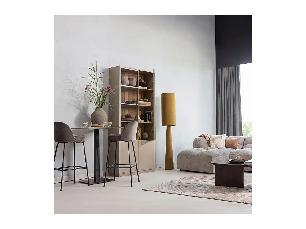 Loft - Lampadaire en tissu bouclette H187cm - Marron