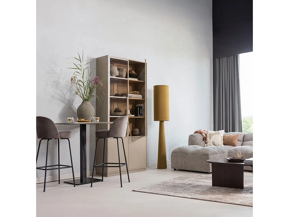 Loft - Lampadaire en tissu bouclette H187cm - Marron