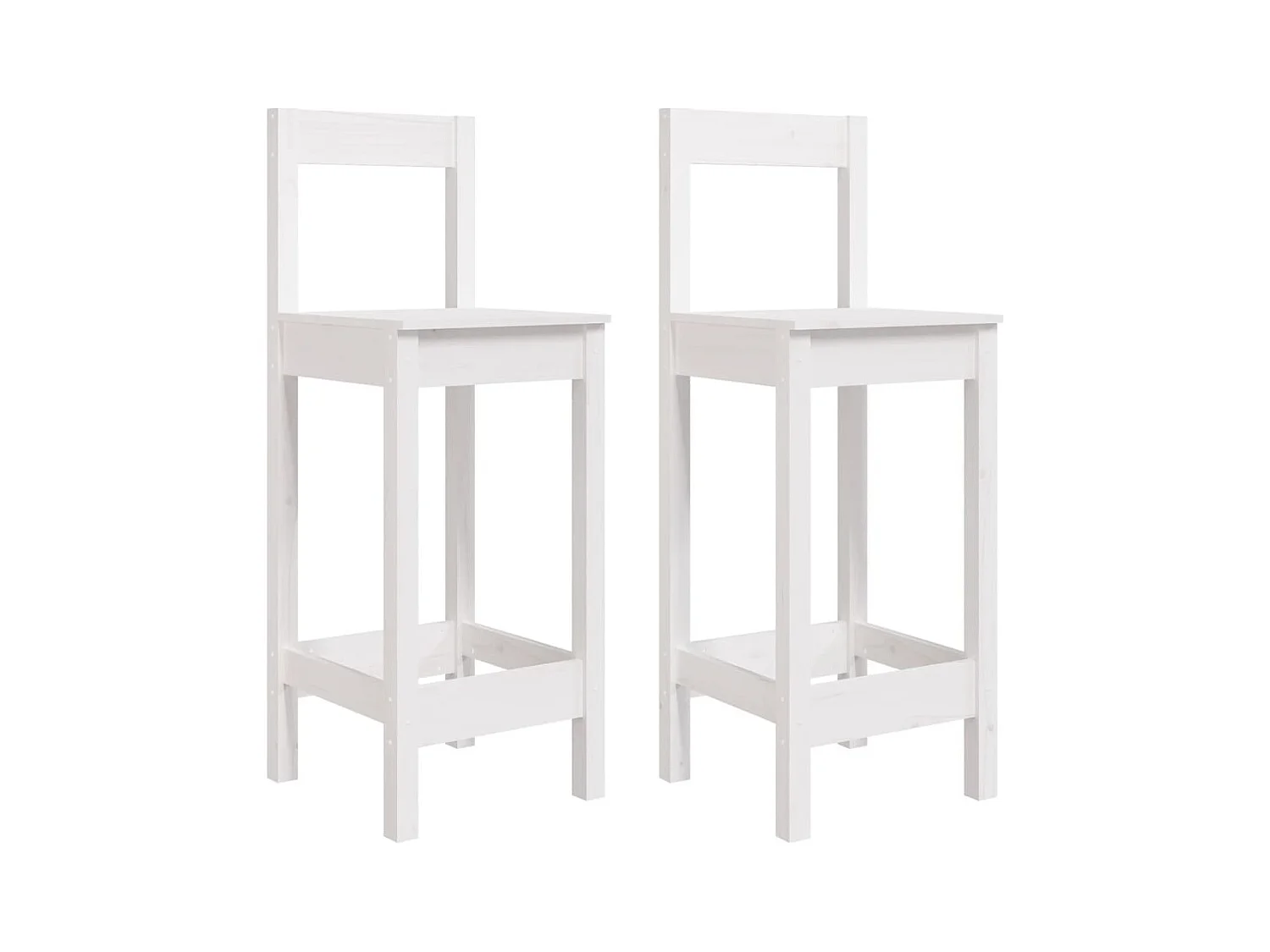 Chaises de bar lot de 2 blanc 40x41,5x112 cm bois de pin solide