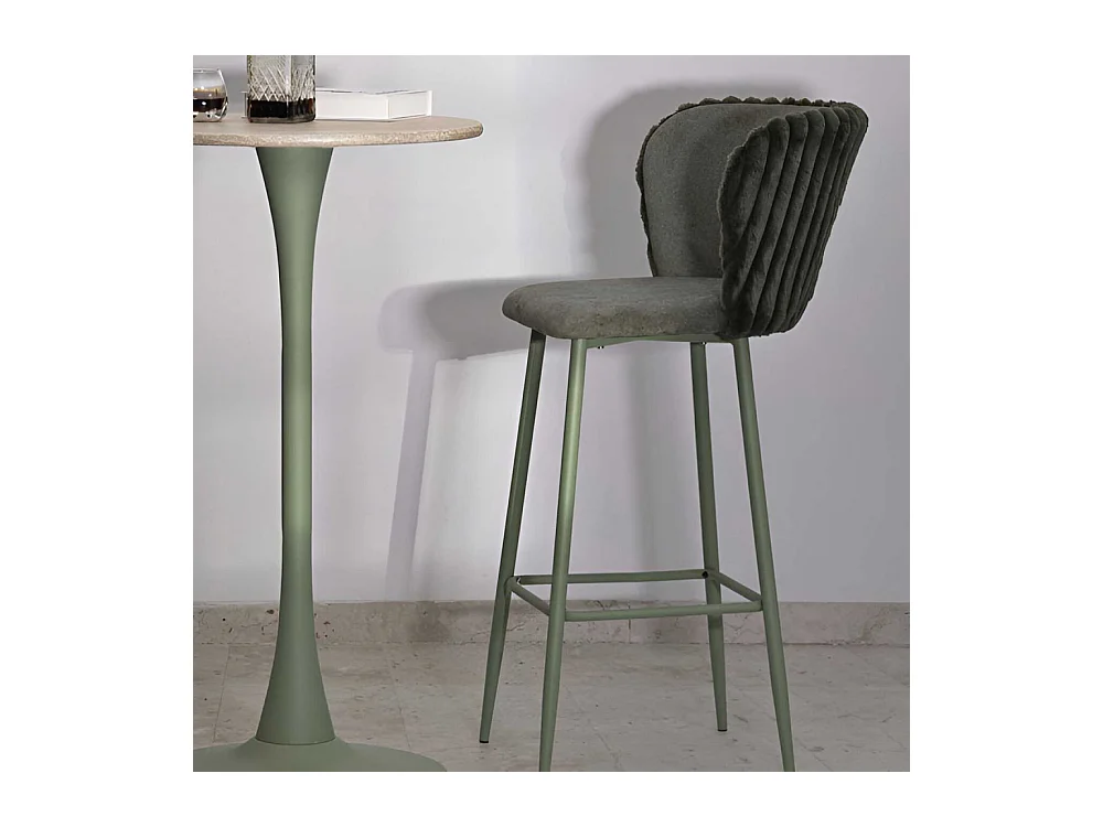 Chaise de bar en tissu et métal Alaska (Lot de 2)