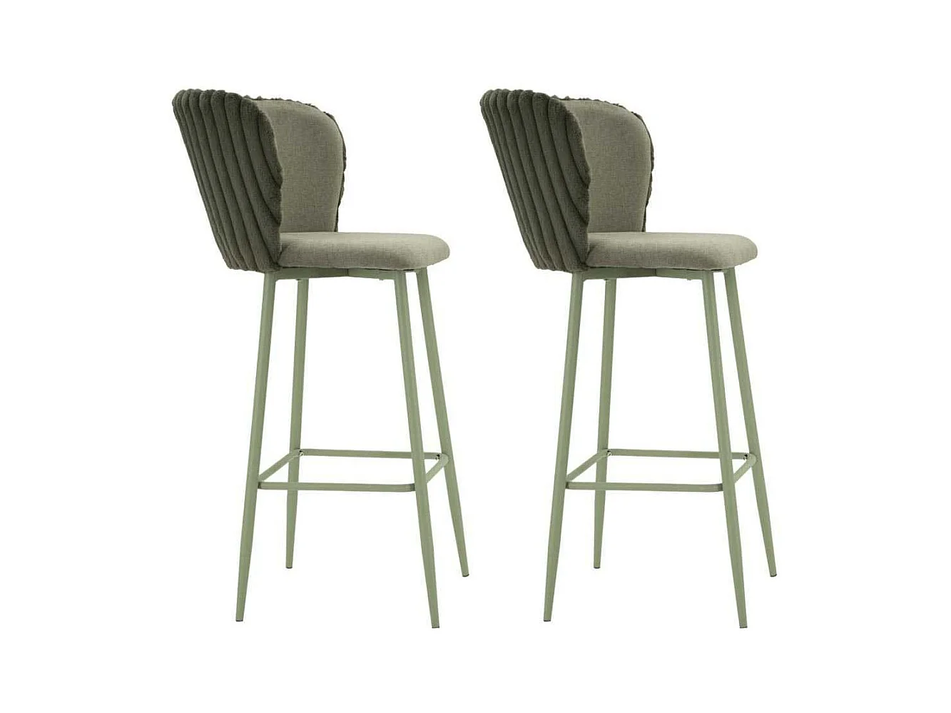 Chaise de bar en tissu et métal Alaska (Lot de 2)