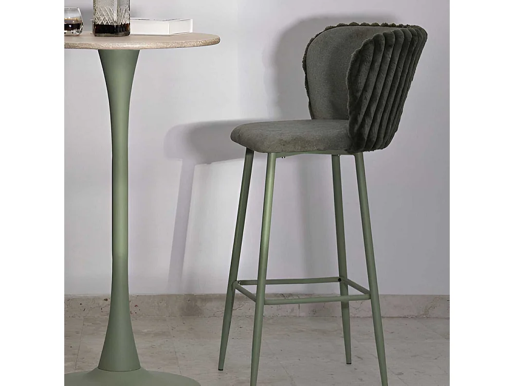 Chaise de bar en tissu et métal Alaska (Lot de 2)