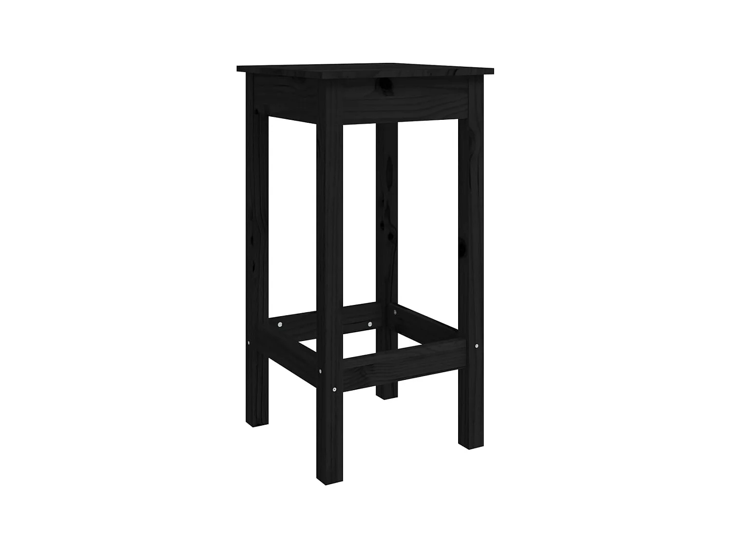 Taburetes altos 2 unidades madera maciza de pino negro 40x40x78 cm